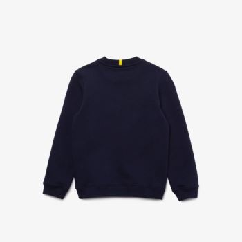 Lacoste Lacoste x National Geographic Fleece Sweatshirt Dětské - Mikiny Tmavě Blankyt Blankyt / Bílé